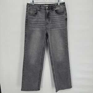 OAT New York Women Gray Wide Leg High Rise Jeans Light Wash 10/30‎